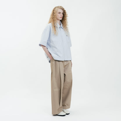 Dual-Zip Oxford Cropped Fit Shirt