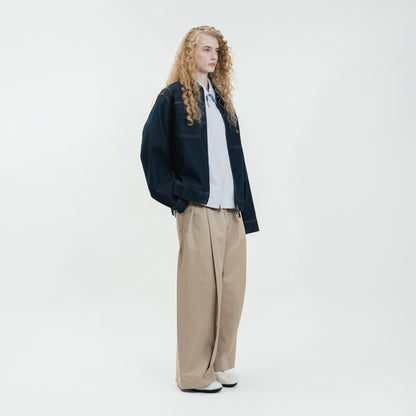 Graphic Denim Cropped Jacket