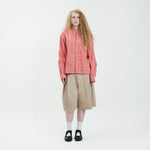 Graphic Cotton Long Sleeves Cropped Shirt
