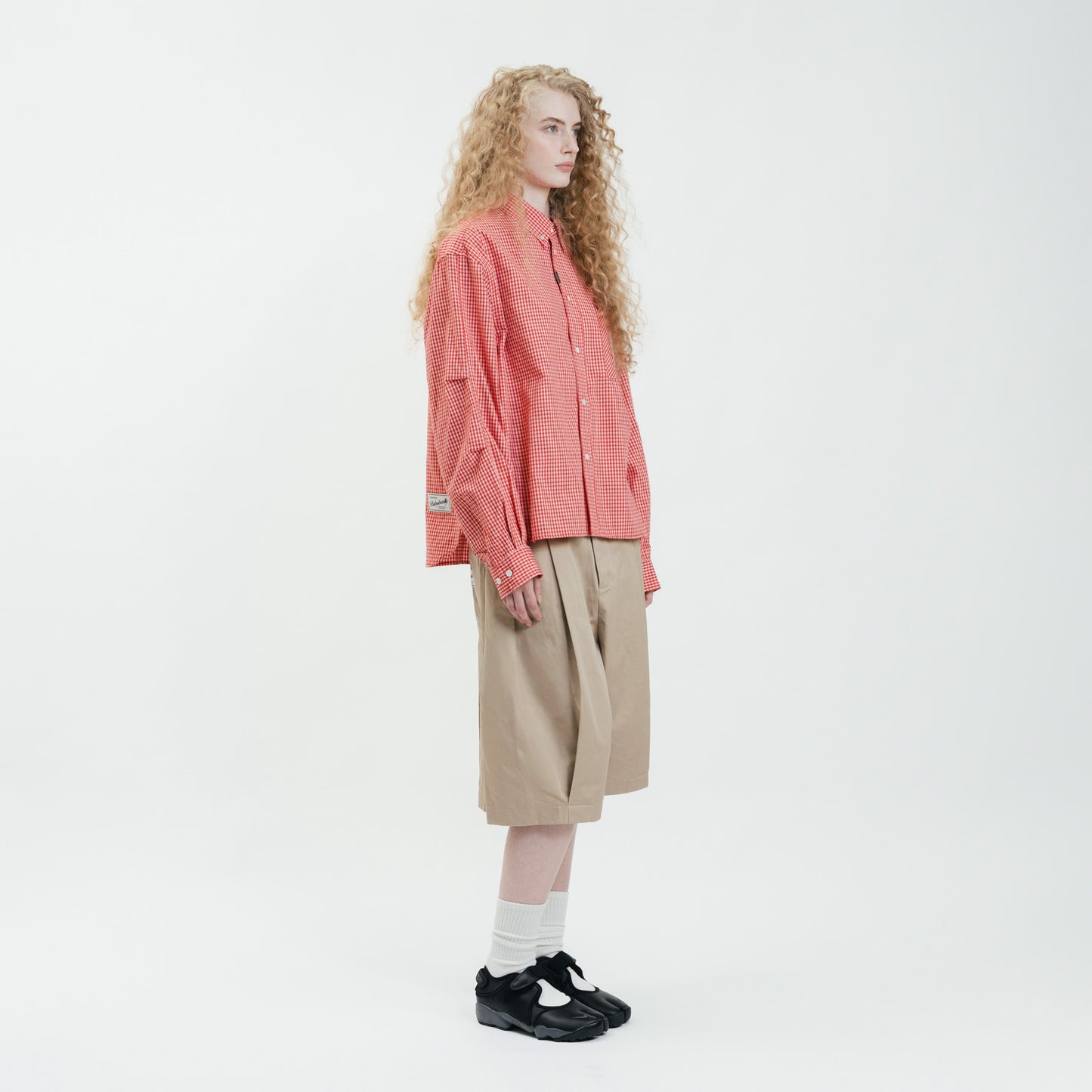Graphic Cotton Long Sleeves Cropped Shirt