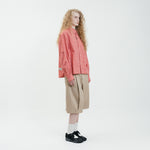 Graphic Cotton Long Sleeves Cropped Shirt