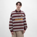 Stripes Cotton Long Sleeves Polo Tee