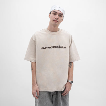 Stone-Washed Graphic Cotton  Oversized Tee