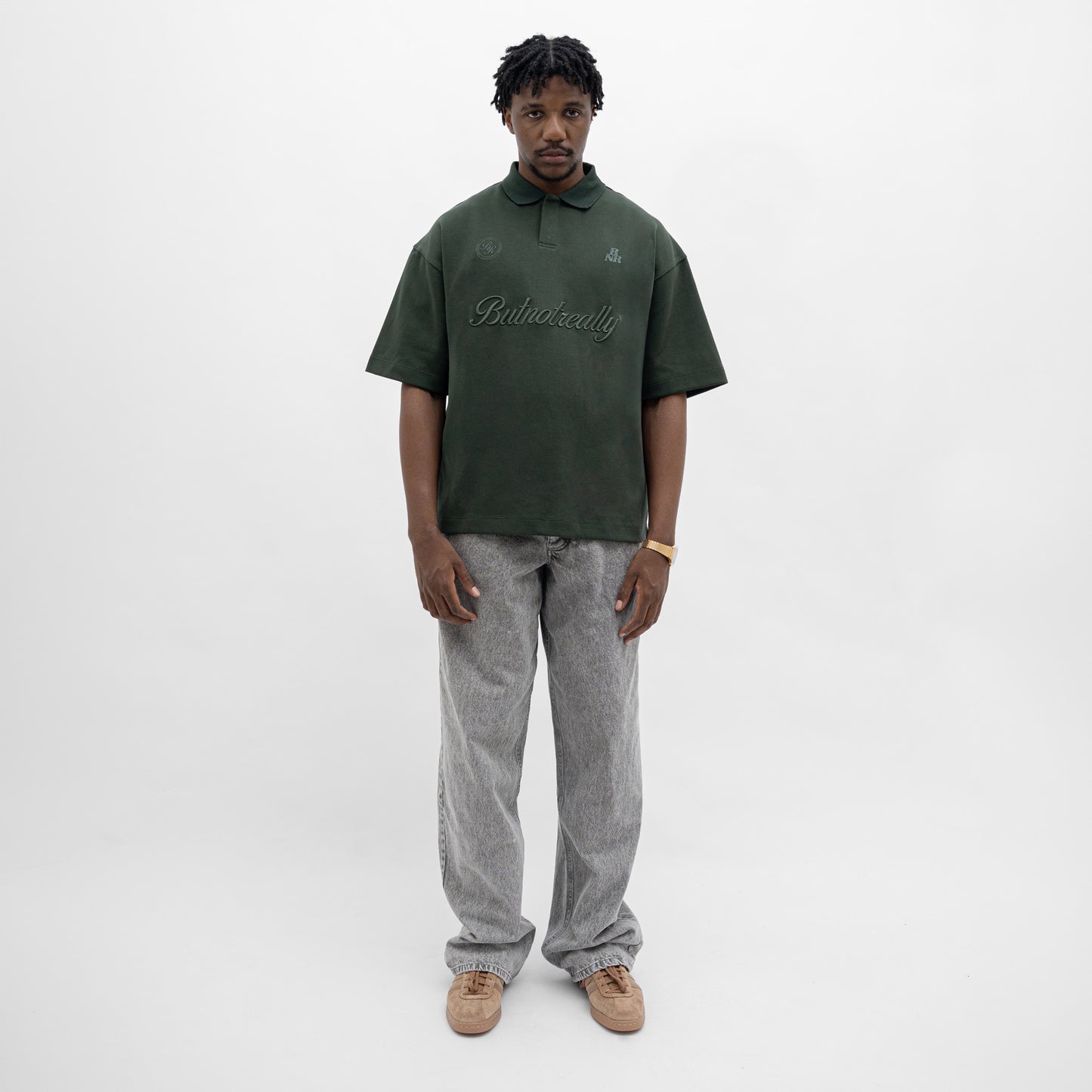 Graphic Interlock Oversized Polo Tee