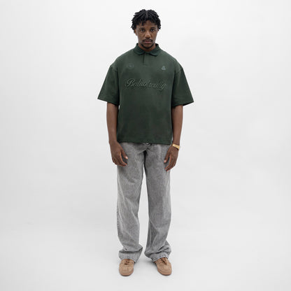 Graphic Interlock Oversized Polo Tee