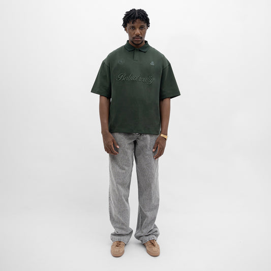 Graphic Interlock Oversized Polo Tee