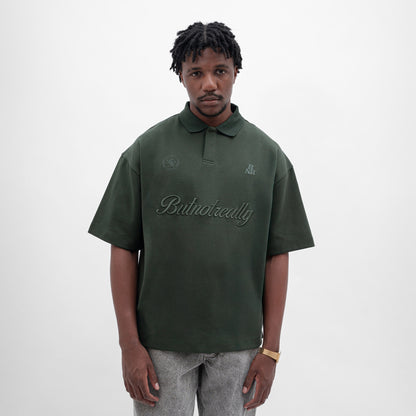 Graphic Interlock Oversized Polo Tee