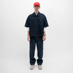 Dual-Zip Denim Cropped Fit Shirt