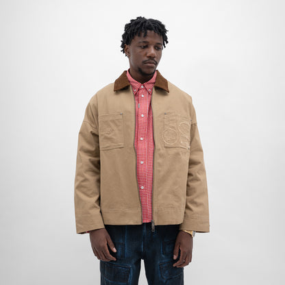 Graphic Cotton Boxy Cropped Jacket