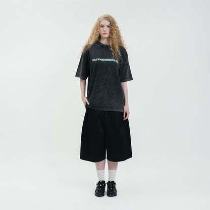 Stone-Washed Graphic Cotton  Oversized Tee