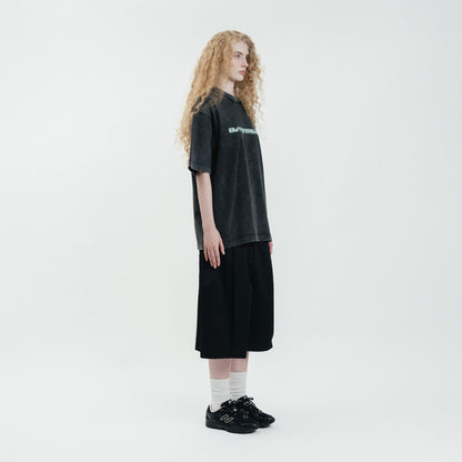 Stone-Washed Graphic Cotton  Oversized Tee