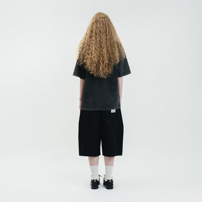 Stone-Washed Graphic Cotton  Oversized Tee
