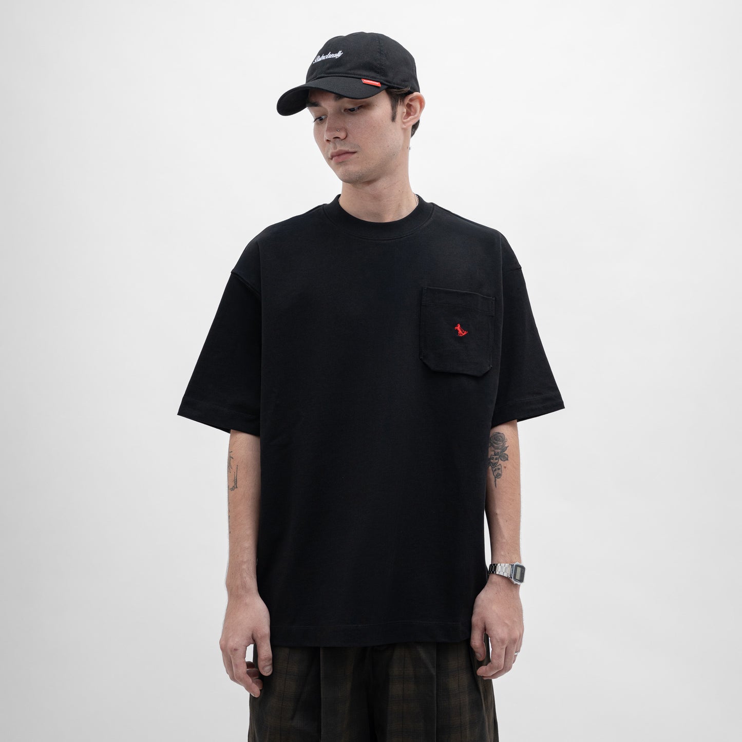 Graphic Cotton Oversized Pocket Tee