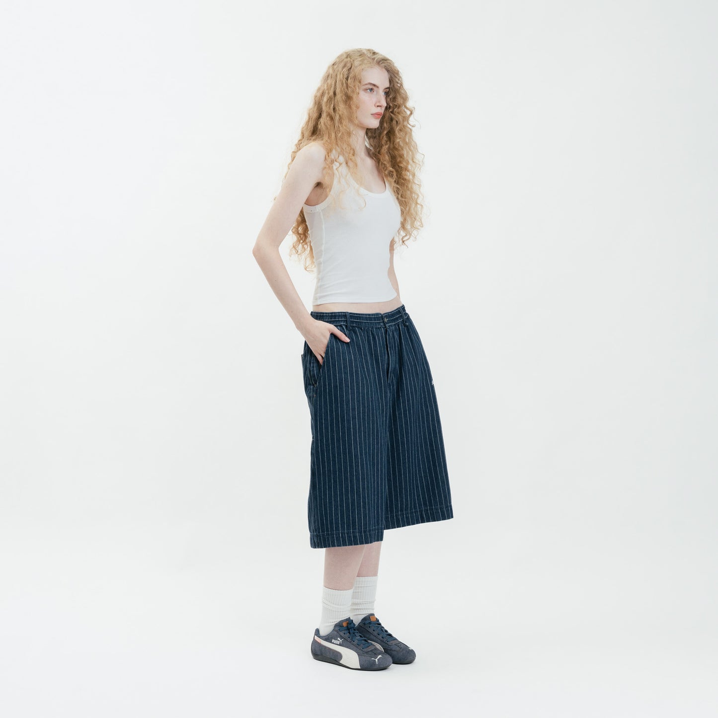 Core Denim Pinstripes Jorts