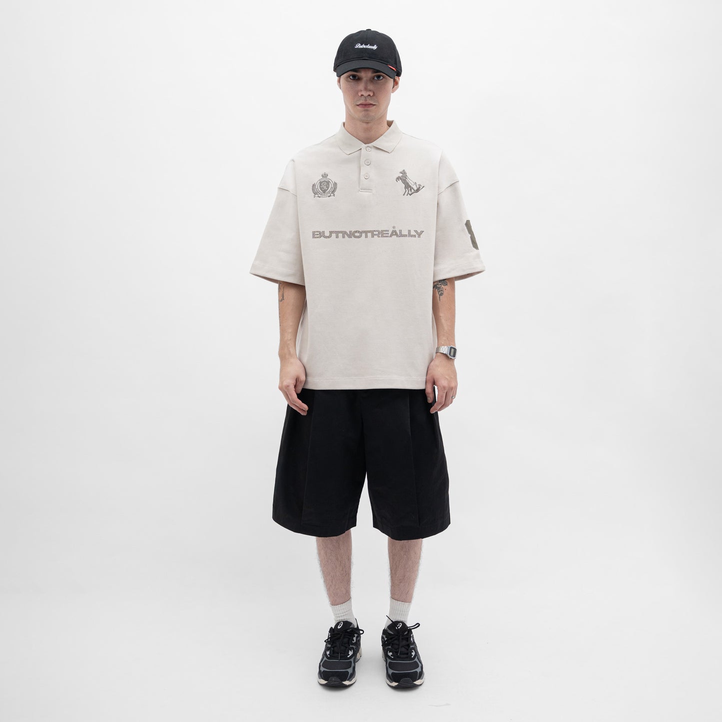 Graphic Pique Oversized Polo Tee