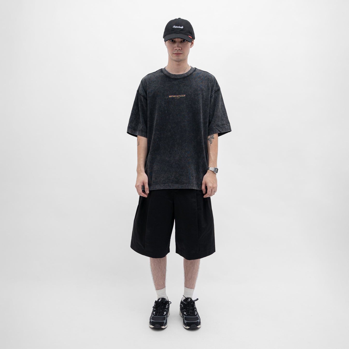 Stone-Washed Graphic Oversized Tee