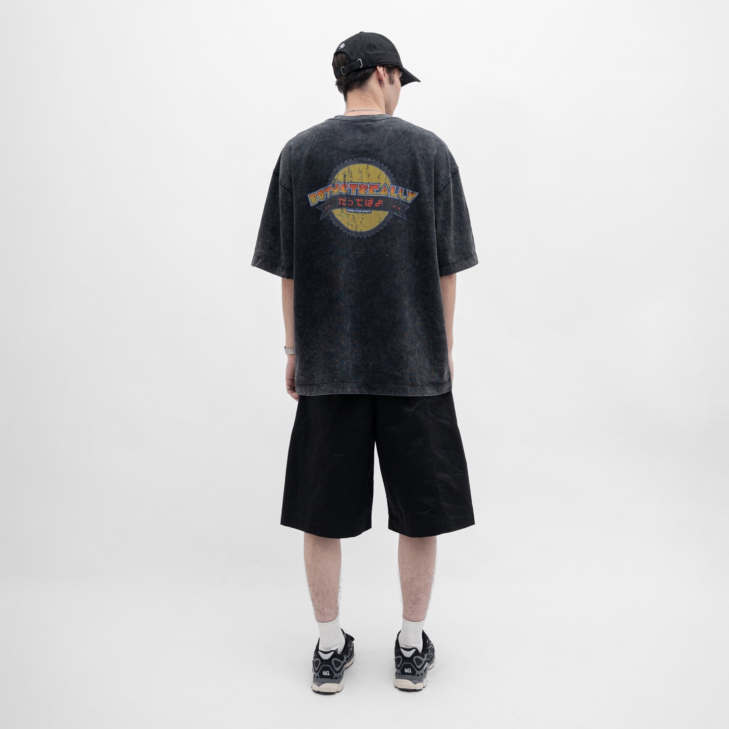 Stone-Washed Graphic Oversized Tee