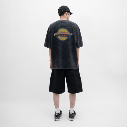 Stone-Washed Graphic Oversized Tee