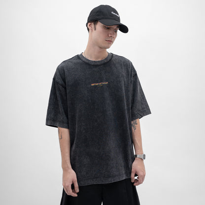 Stone-Washed Graphic Oversized Tee