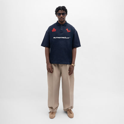 Graphic Pique Oversized Polo Tee