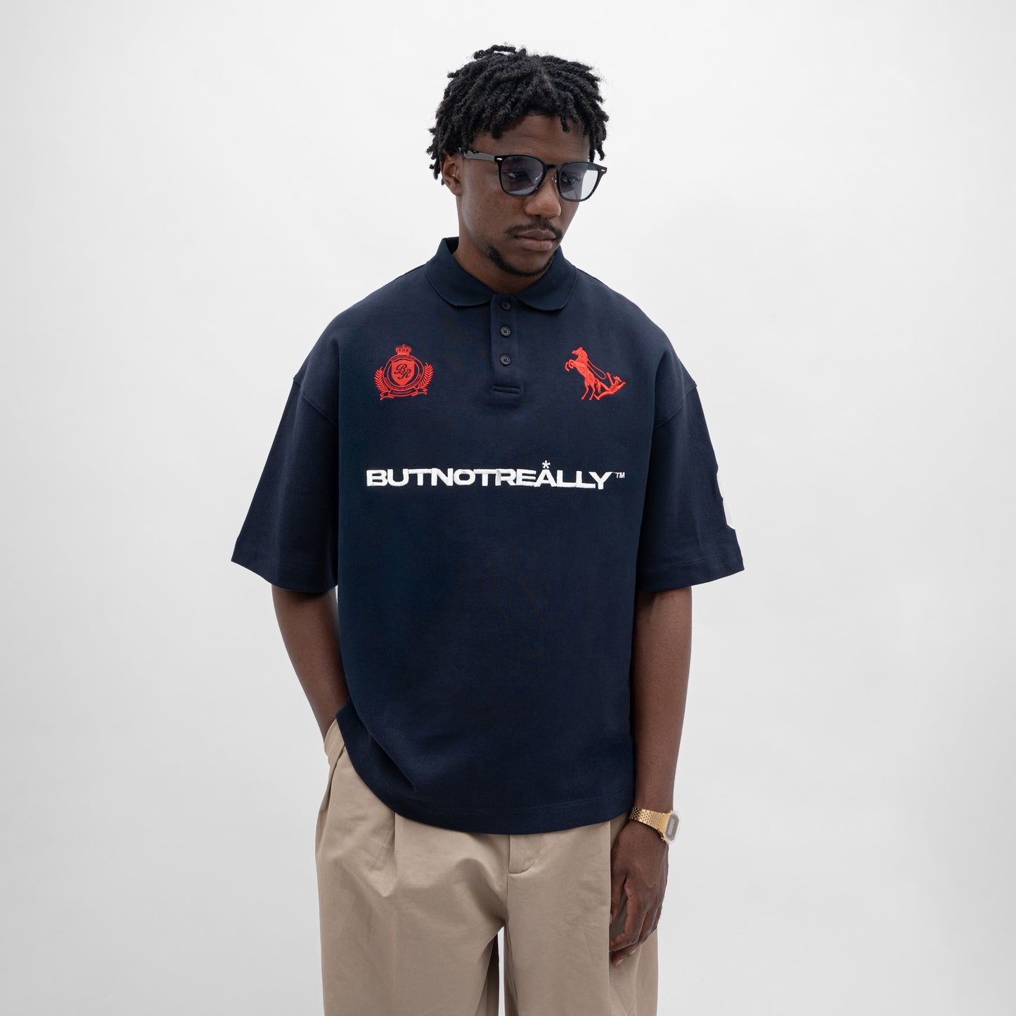 Graphic Pique Oversized Polo Tee
