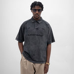 Stone-Washed Cotton Oversized Polo Tee