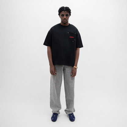 Graphic Interlock Oversized Pocket Tee