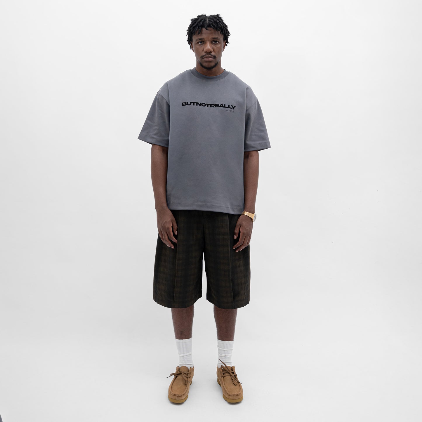 Cotton Wide Fit Pleated Half Pants